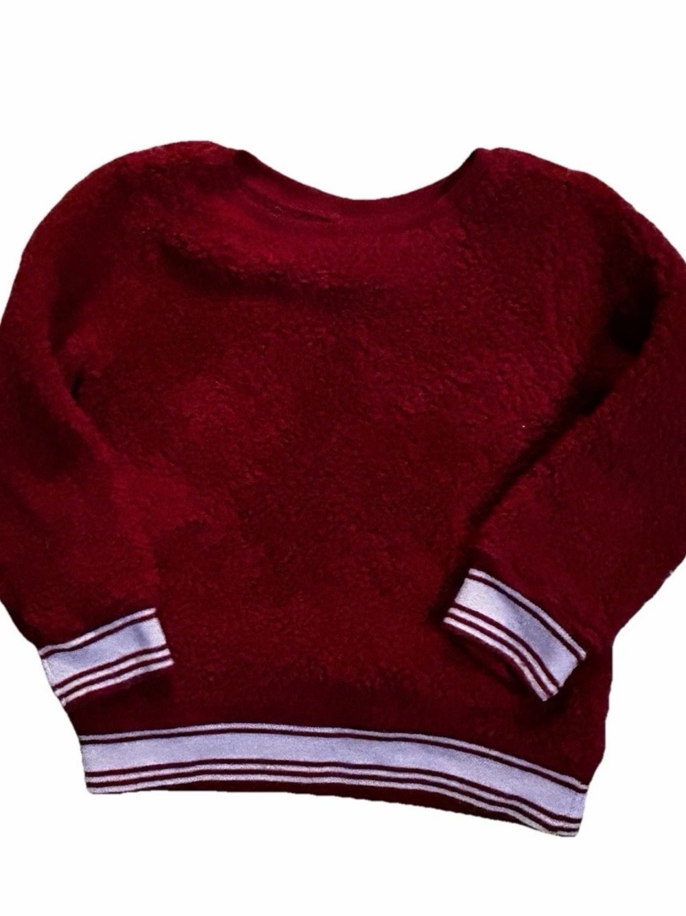 Garanimals Red Fuzzy Sweater with Striped Cuffs